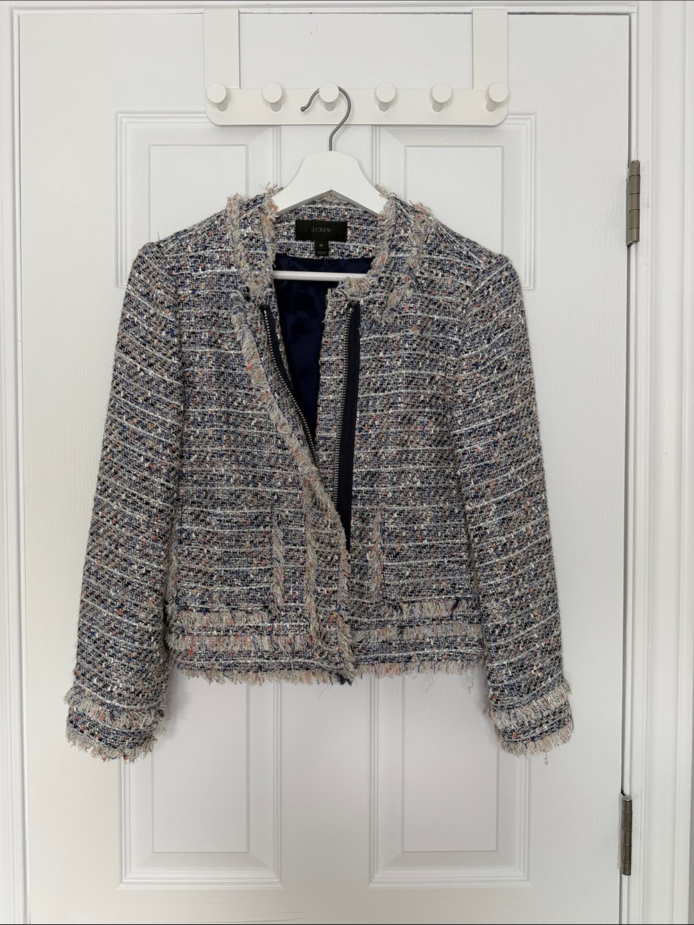 J. Crew Multicolor Tweed Fringe Boxy Jacket - Picture 2 of 10